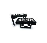 Huggle Pets Hugglepets Raised Double Diner Dog Bowl Feeder With 2 Stainless Steel Water Bowls
