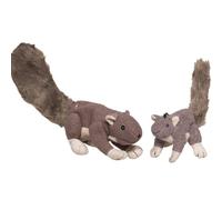 HuggleHounds Dog Toy Feller Squirrel Plush Brown Soft Durable