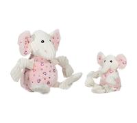 HuggleHounds Dog Toy Valentina Elephant Knottie Plush Pink Valentine's Day