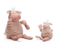 HuggleHounds Knottie Plush Dog Toy - Dog Stuffed Animal Toy, Puppy Toys, Squeaky Dog Toy for Small, Medium & Large Dogs, Soft Fleece, Durable Plush to Keep Them Busy - Penelope Pig, Large