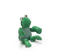 HuggleHounds Knottie Plush Dog Toy - Dog Stuffed Animal Toy, Puppy Toys, Squeaky Dog Toy for Small, Medium & Large Dogs, Durable Plush to Keep Them Busy - Fergie Frog, Small