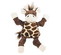 HuggleHounds Plush Corduroy Durable Knotties Giraffe Knottie, Large, Brown