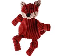 HuggleHounds Plush Durable Squeaky Knottie Dog Toy, Fox, Large