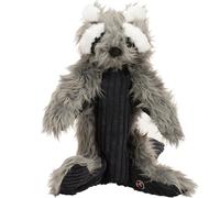 HuggleHounds X-Brace - Interactive Dog Plush Toys to Keep Them Busy, Squeaky Crinkle Puppy Toy for Small, Medium, & Large Dogs, Durable Internal Knotted Rope, Minimal Stuffing - Redwood Raccoon