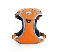 HugglePets Activity & Travel Comfort Dog Harness | Orange Medium 60-80cm | Adjustable Reflective | Breathable Mesh | Padded Grab Handle | Front & Rear D-Ring | Great