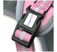 HugglePets Activity & Travel Comfort Dog Harness | Pink Small 45-60cm | Adjustable Reflective | Breathable Step In Mesh | Padded Grab Handle | Front & Rear D-Ring | Great