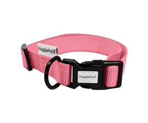 HugglePets Adjustable Snappy Dog Collar - Large Collar - Pink