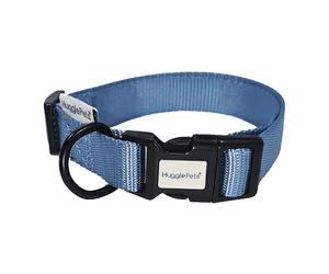 HugglePets Adjustable Snappy Dog Collar - Medium Collar - Blue
