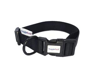 HugglePets Adjustable Snappy Dog Collar - Small Collar - Black