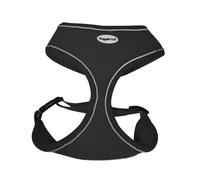HugglePets Adjustable Waterproof Air Mesh Dog Harness - Black (Medium 44-57 cm) Strong & Secure Lightweight & Breathable Harness for Medium Dogs with Reflective Lining.