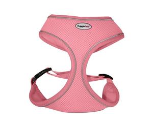 HugglePets Adjustable Waterproof Air Mesh Dog Harness - Pink (Medium 44-57 cm) Strong & Secure Lightweight & Breathable Harness for Medium Dogs with Reflective Lining.