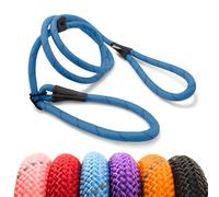 HugglePets Advanced 2-in-1 Reflective Dog Slip Lead & Head Halter - Blue (180cm) Strong Rope Dog Lead with High Visibility Reflective Material & Figure 8 Configuration for Dogs up to 50kg