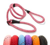 HugglePets Advanced 2-in-1 Reflective Dog Slip Lead & Head Halter - Pink (180cm) Strong Rope Dog Lead with High Visibility Reflective Material & Figure 8 Configuration for Dogs up to 50kg