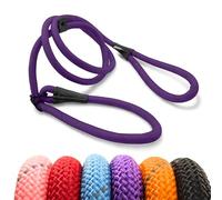 HugglePets Advanced 2-in-1 Reflective Dog Slip Lead & Head Halter - Purple (180cm) Strong Rope Dog Lead with High Visibility Reflective Material & Figure 8 Configuration for Dogs up to 50kg