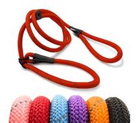 HugglePets Advanced 2-in-1 Reflective Dog Slip Lead & Head Halter - Red (180cm) Strong Rope Dog Lead with High Visibility Reflective Material & Figure 8 Configuration for Dogs up to 50kg