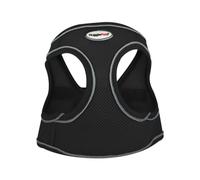 HugglePets Air Mesh Step In Dog Harness - Black (Extra Small - 30-37cm) Strong & Secure Lightweight & Breathable Harness for Small Dogs with Reflective Lining.