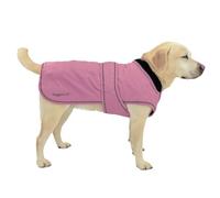 Hugglepets Arctic Armour Waterproof Thermal Dog Coat - Pink (X Large 60cm) Reflective Microfleece-Lined Coat for Large Dogs with Adjustable Hook & Loop Fastening & Zipper for Harness or Collar.