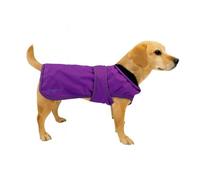 Hugglepets Arctic Armour Waterproof Thermal Dog Coat - Purple (Medium 40cm) Reflective Microfleece-Lined Coat for Medium Dogs with Adjustable Hook & Loop Fastening & Zipper for Harness or Collar.