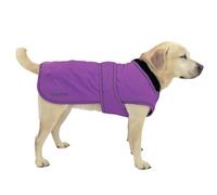 Hugglepets Arctic Armour Waterproof Thermal Dog Coat - Purple (X Large 60cm) Reflective Microfleece-Lined Coat for Large Dogs with Adjustable Hook & Loop Fastening & Zipper for Harness or Collar.
