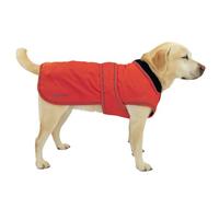Hugglepets Arctic Armour Waterproof Thermal Dog Coat - Red (Large 50cm) Reflective Microfleece-Lined Coat for Large Dogs with Adjustable Hook & Loop Fastening & Zipper for Harness or Collar.