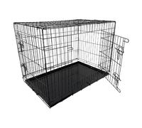 HugglePets Black Dog Cage with Metal Tray - XX-Large - Black