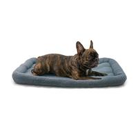 HugglePets Comfy Faux Sheepskin Enclosed Extra Small Dog Bed - Grey. Rectangular Machine Washable Dog Beds with Thick Edging and Slip-Proof Backing. Ideal as Crate Mat. Small Cat Bed.