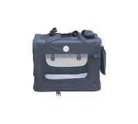 HugglePets Fabric Crate Foldable Pet Carrier - Black, Large