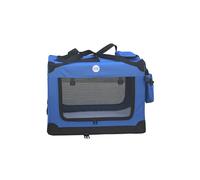 HugglePets Fabric Crate Foldable Pet Carrier - Blue, Large
