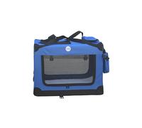 HugglePets Fabric Crate Foldable Pet Carrier - Blue, Medium