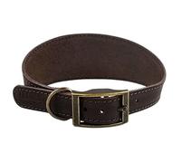 HugglePets Leather Hound Dog Collar (Chocolate, Medium)