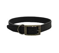 HugglePets Legacy Leather Dog Collar - Medium - Black