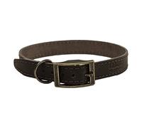 HugglePets Legacy Leather Dog Collar - Medium - Chocolate