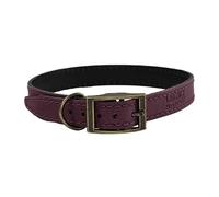 HugglePets Legacy Leather Dog Collar - Medium - Merlot