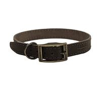 HugglePets Legacy Leather Dog Collar - X-Small - Chocolate