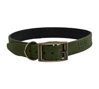 HugglePets Legacy Leather Dog Collar - X-Small - Khaki