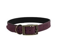 HugglePets Legacy Leather Dog Collar - X-Small - Merlot