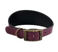 HugglePets Legacy Leather Hound Dog Collar - Medium - Merlot