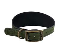 HugglePets Legacy Leather Hound Dog Collar - Small - Khaki