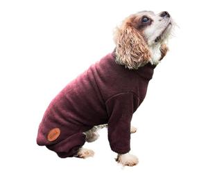 HugglePets Legacy Polar Fleece Dog Jumper (Mulberry Red - Large 60cm) 100% Polyester Water-Resistant Microfleece with Underbelly & Leg Protection. Full Body Warm Dog Coats.