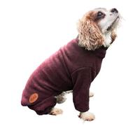 HugglePets Legacy Polar Fleece Dog Jumper (Mulberry Red - Small 35cm) 100% Polyester Water-Resistant Microfleece with Underbelly & Leg Protection. Full Body Warm Dog Coats.
