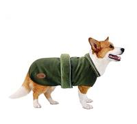 HugglePets Legacy Wax Dog Coat | Khaki Green | Adjustable Belly Strap with Zipped Collar | Thermal, Waterproof Dog Coat with Harness Hole | Reflective Winter Adult and Puppy Jacket | Small (35cm)