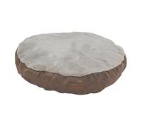HugglePets Luxurious Plush Deep Donut Dog Bed | Oatmeal & Grey | 72cm Diameter