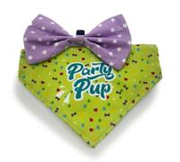HugglePets Party Pup Dog Bow Tie & Bandana Set - Lime