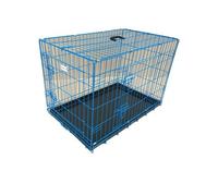 HugglePets Pink / Blue Dog Cage with Plastic Tray - X-Small - Blue