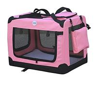 Fabric Crate Foldable Pet Carrier HugglePets Pink XL