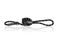 HugglePets Reflective Rope Slip Lead for Dogs - Black (113cm) High Visibility Weather Resistant Training Lead for Dogs with Strong Inner Core and Welded Ring.