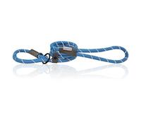 HugglePets Reflective Rope Slip Lead for Dogs - Blue (150cm) High Visibility Weather Resistant Training Lead for Dogs with Strong Inner Core and Welded Ring.