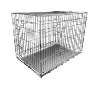 HugglePets Silver Dog Cage with Metal Tray - XX-Large - Silver