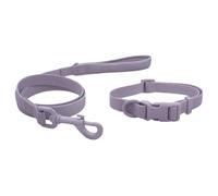 HugglePets Skye & Murphy All Weather Snappy Collar & Lead Set | Lavender Purple | Adjustable Quick-Release Buckle | Padded Leash Handle | Weatherproof Wipe Clean Material | Small (30-35cm x 1.9cm)