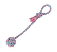 HugglePets Skye & Murphy Fleece Rope Chaser Dog Toy | Pastel Blue & Pink | Handcrafted Super Soft Fetch Tugger | Perfect for Pups | Gentle on Teeth for Cleaning | Massages Gums Whilst Chewing | 56cm